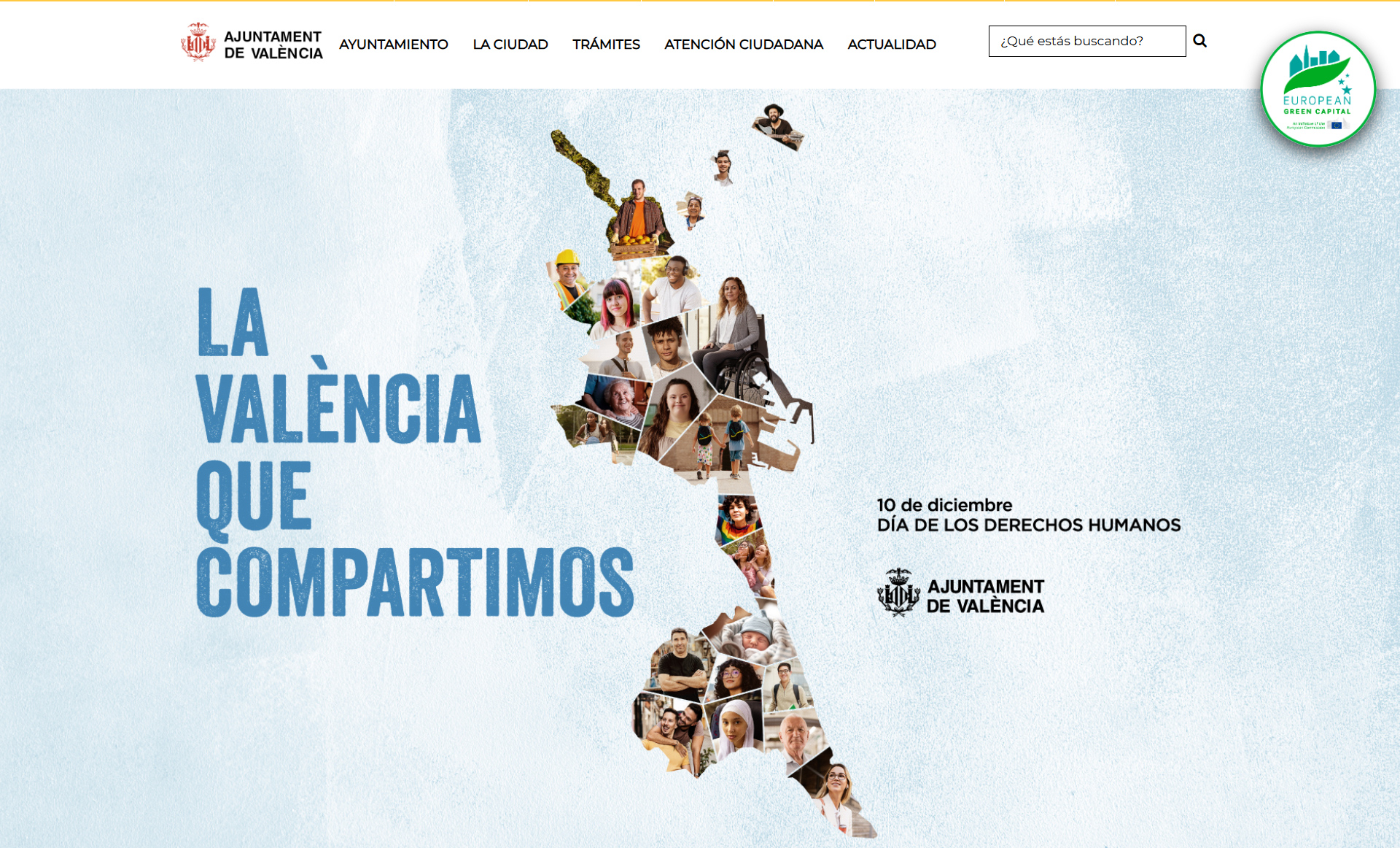 Diseño web para Campaña de Derechos Humanos del Ayuntamiento de Valencia (2024)